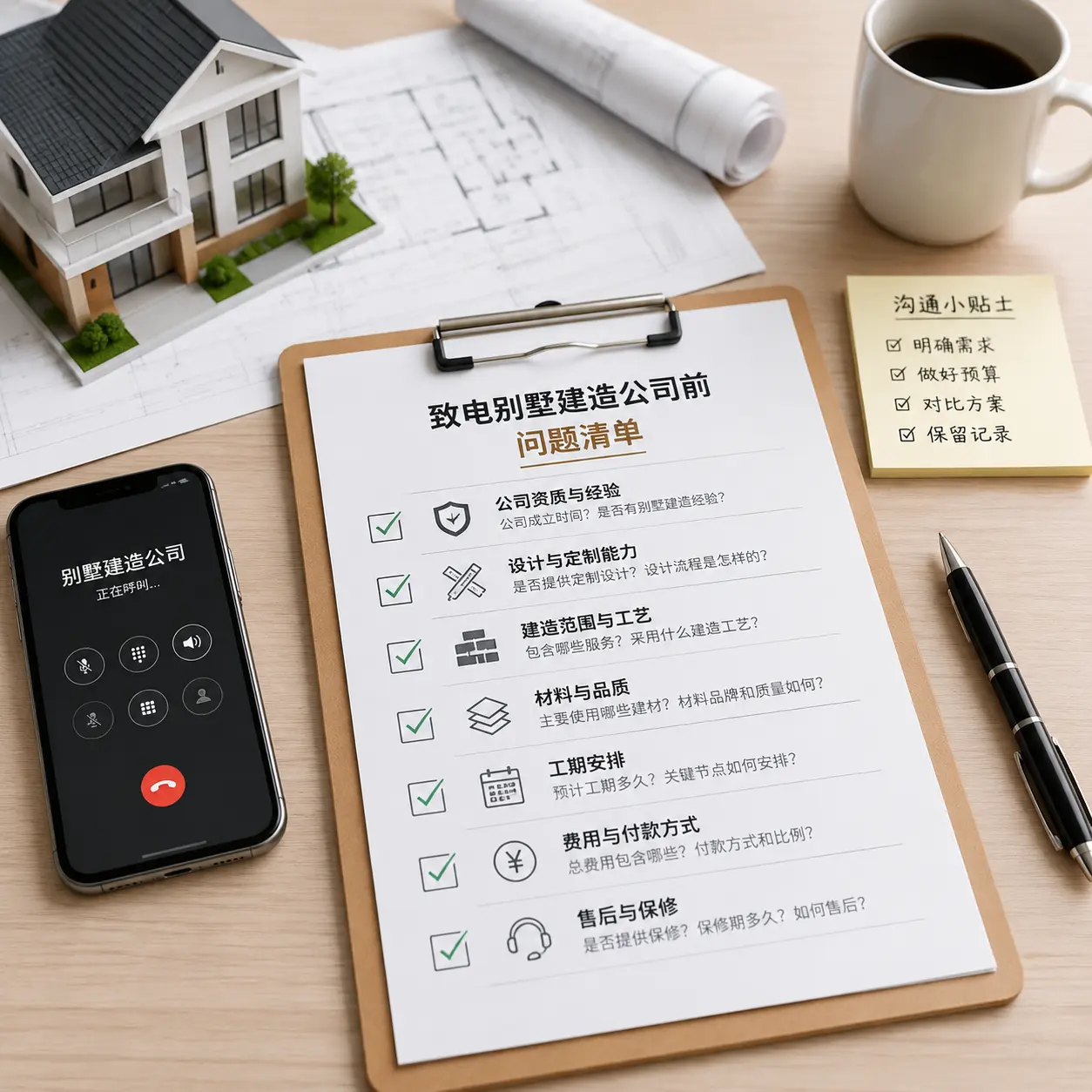 在惠水拨打别墅建造公司电话前的准备工作